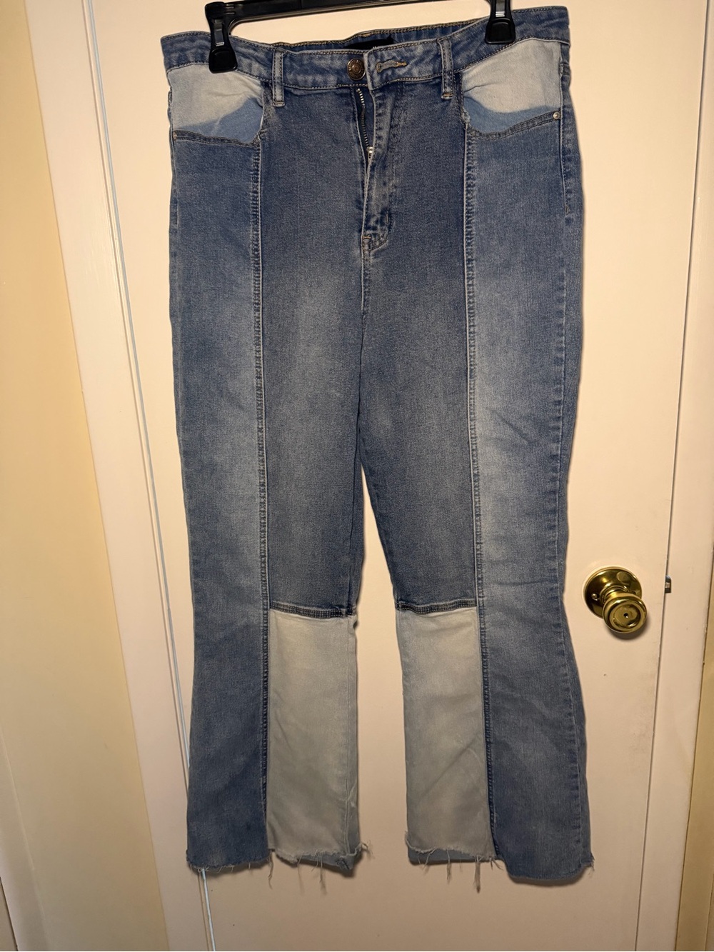 Almost Famous high-rise two-tone Blue Flare Jeans